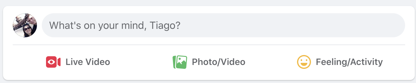 Image showing the posting form on Facebook